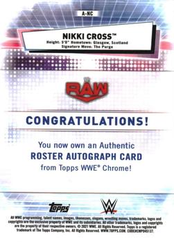 2021 Topps Chrome WWE - Autographs Green Refractors #A-NC Nikki Cross Back