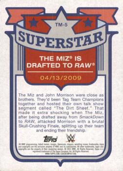 2021 Topps Heritage WWE - Superstar Tribute The Miz #TM-5 The Miz Is Drafted to Raw Back