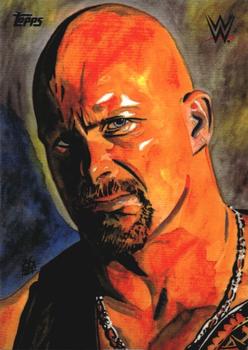 2021 Topps WWE Undisputed - Rod Schamberger Illustrations #RS-9 Stone Cold Steve Austin Front