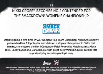 2021 Topps WWE Women's Division - Rainbow Foil #33 Nikki Cross Becomes No. 1 Contender for the SmackDown Women's Championship Back