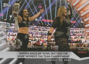 2021 Topps WWE Women's Division - Rainbow Foil #70 Shayna Baszler & Nia Jax Win the WWE Women's Tag Team Championship Front