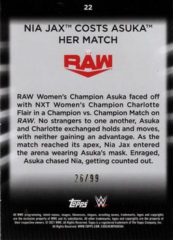 2021 Topps WWE Women's Division - Purple #22 Nia Jax Costs Asuka Her Match Back