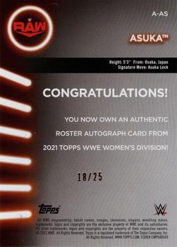 2021 Topps WWE Women's Division - Autographs Blue #A-AS Asuka Back
