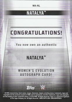 2019 Topps WWE SummerSlam - Women's Evolution Autographs Red #WA-NL Natalya Back