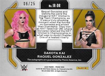 2022 Panini Prizm WWE - Iconic Rivals Dual Autographs #IR-DR Dakota Kai / Raquel Gonzalez Back