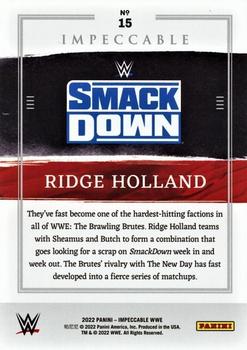 2022 Panini Impeccable WWE #15 Ridge Holland Back