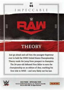 2022 Panini Impeccable WWE #44 Theory Back