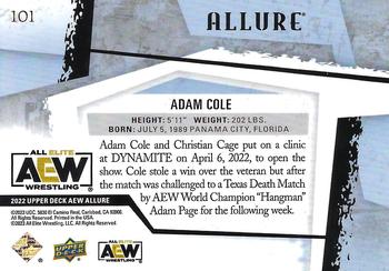 2022 Upper Deck Allure AEW #101 Adam Cole Back