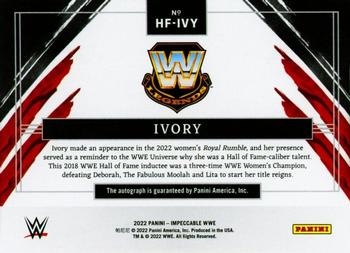 2022 Panini Impeccable WWE - Hall of Fame Signatures #HF-IVY Ivory Back