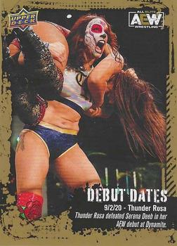 2022 Upper Deck AEW - Debut Dates Gold #DD-1 Thunder Rosa Front
