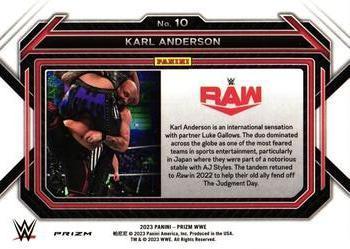 2023 Panini Prizm WWE - Green #10 Karl Anderson Back