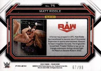 2023 Panini Prizm WWE - Under Card Red #75 Matt Riddle Back