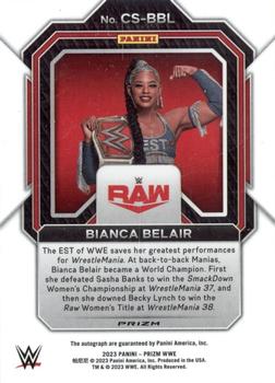 2023 Panini Prizm WWE - Champion Signatures Prizms Silver #CS-BBL Bianca Belair Back