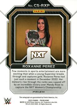 2023 Panini Prizm WWE - Champion Signatures Prizms Under Card #CS-RXP Roxanne Perez Back
