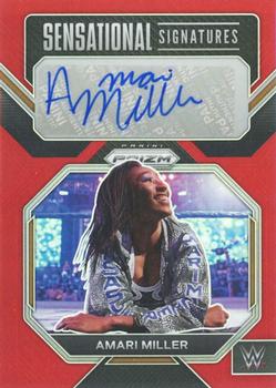 2023 Panini Prizm WWE - Sensational Signatures Prizms Red #SN-AMl Amari Miller Front