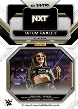 2023 Panini Prizm WWE - Sensational Signatures Prizms Silver #SN-TPX Tatum Paxley Back