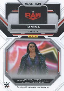 2023 Panini Prizm WWE - Sensational Signatures Prizms Silver #SN-TMN Tamina Back