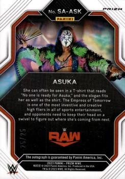 2023 Panini Prizm WWE - Superstar Autographs Prizms Mojo #SA-ASK Asuka Back