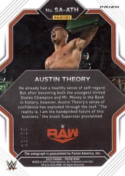 2023 Panini Prizm WWE - Superstar Autographs Prizms Mojo #SA-ATH Austin Theory Back