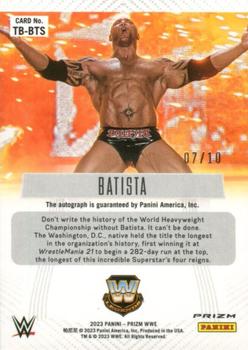 2023 Panini Prizm WWE - Throwback Signatures Prizms Green Pulsar #TB-BTS Batista Back