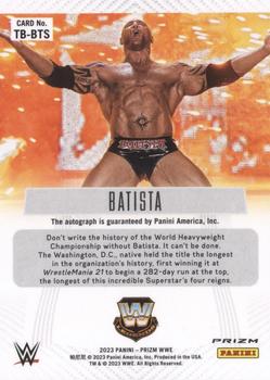 2023 Panini Prizm WWE - Throwback Signatures Prizms Silver #TB-BTS Batista Back