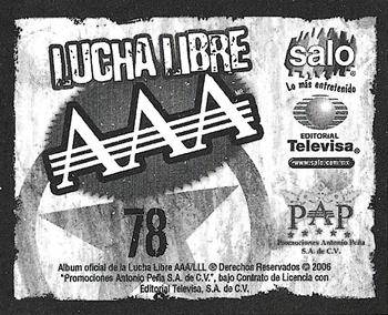 2006 Lucha Libre AAA Triplemente Espectacular Stickers #78 Juventud Guerrera Back