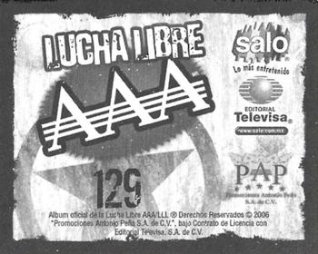 2006 Lucha Libre AAA Triplemente Espectacular Stickers #129 Mascarita Sagrada Back