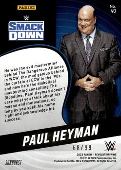 2023 Panini Revolution WWE - Sunburst #40 Paul Heyman Back