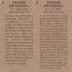 1988 Quaker Dipps WWF #6 Hacksaw Jim Duggan Back