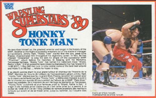 1989 Grand Toys Wrestling Superstars '89 Action Figure Cards (Canada) #NNO Honky Tonk Man Front