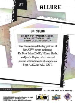 2022 Upper Deck Allure AEW - Table #87 Toni Storm Back