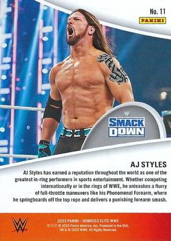 2023 Donruss Elite WWE - Full Throttle Green #11 AJ Styles Back
