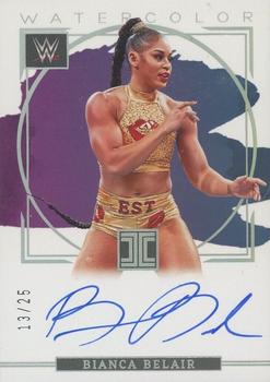 2023 Panini Impeccable WWE - Watercolor Signatures Silver #WS-BBL Bianca Belair Front