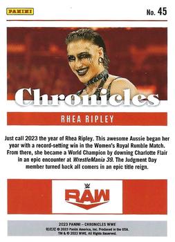 2023 Panini Chronicles WWE - Bronze #45 Rhea Ripley Back