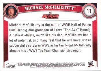 2011 Topps WWE #11 Michael McGillicutty Back