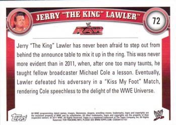 2011 Topps WWE #72 Jerry The King Lawler Back