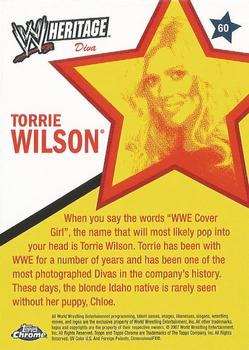 2007 Topps Chrome Heritage II WWE #60 Torrie Wilson Back