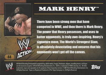 2007 Topps Action WWE #44 Mark Henry Back