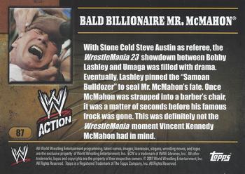 2007 Topps Action WWE #87 Bald Billionare Mr. McMahon Back