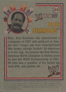 2007 Topps Heritage III WWE #33 Ron Simmons  Back