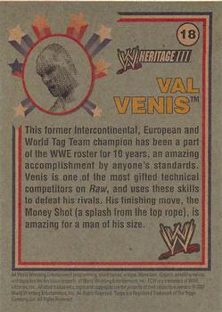 2007 Topps Heritage III WWE #18 Val Venis  Back