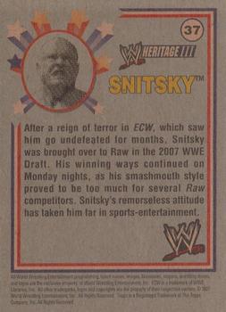 2007 Topps Heritage III WWE #37 Snitsky  Back