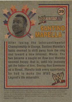 2007 Topps Heritage III WWE #39 Santino Marella  Back
