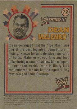 2007 Topps Heritage III WWE #72 Dean Malenko  Back