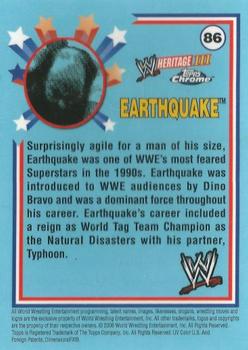 2008 Topps Chrome Heritage III WWE #86 Earthquake  Back