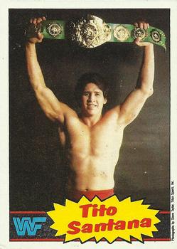 1985 Topps WWF Pro Wrestling Stars #14 Tito Santana Front