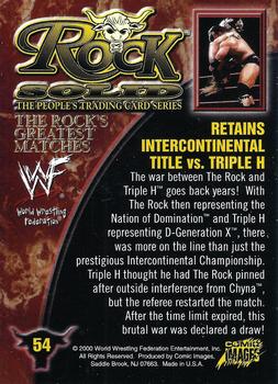 2000 Comic Images WWF Rock Solid #54 Rock vs. Triple H  Back
