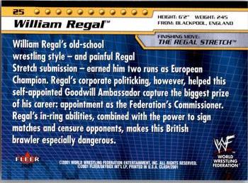 2001 Fleer WWF Championship Clash #25 William Regal  Back