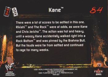 2001 Fleer WWF Raw Is War #84 Kane  Back