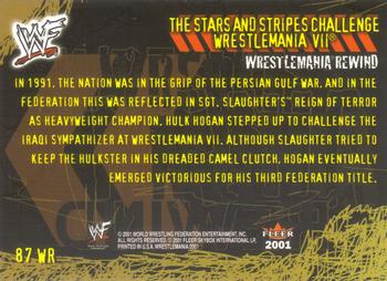 2001 Fleer WWF Wrestlemania #87 Stars and Stripes Challenge  Back